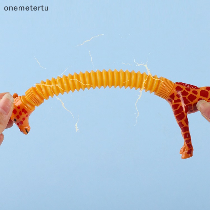 Onemetertu Đồ Chơi Xếp Hình Hươu Cao Cổ Ống Dẫn Co Giãn Có Đèn LED