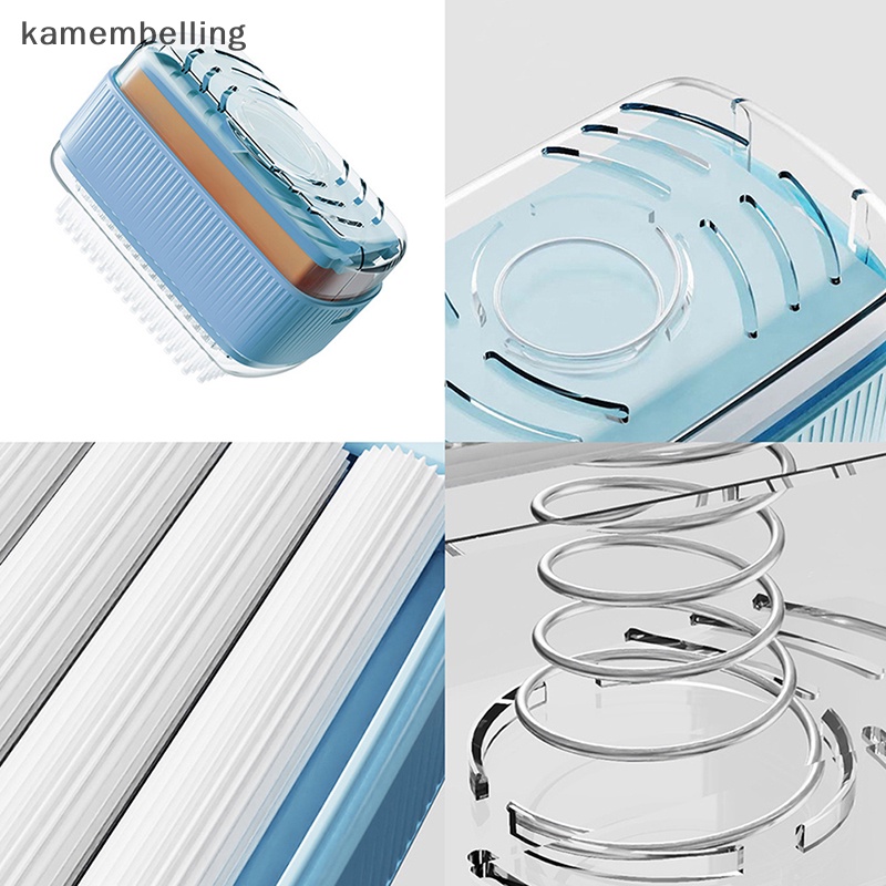 Kamembelling Hộp Đựng Xà Phòng Có Con Lăn + Lỗ Thoát Nước Tiện Dụng Mang Đi Du Lịch
