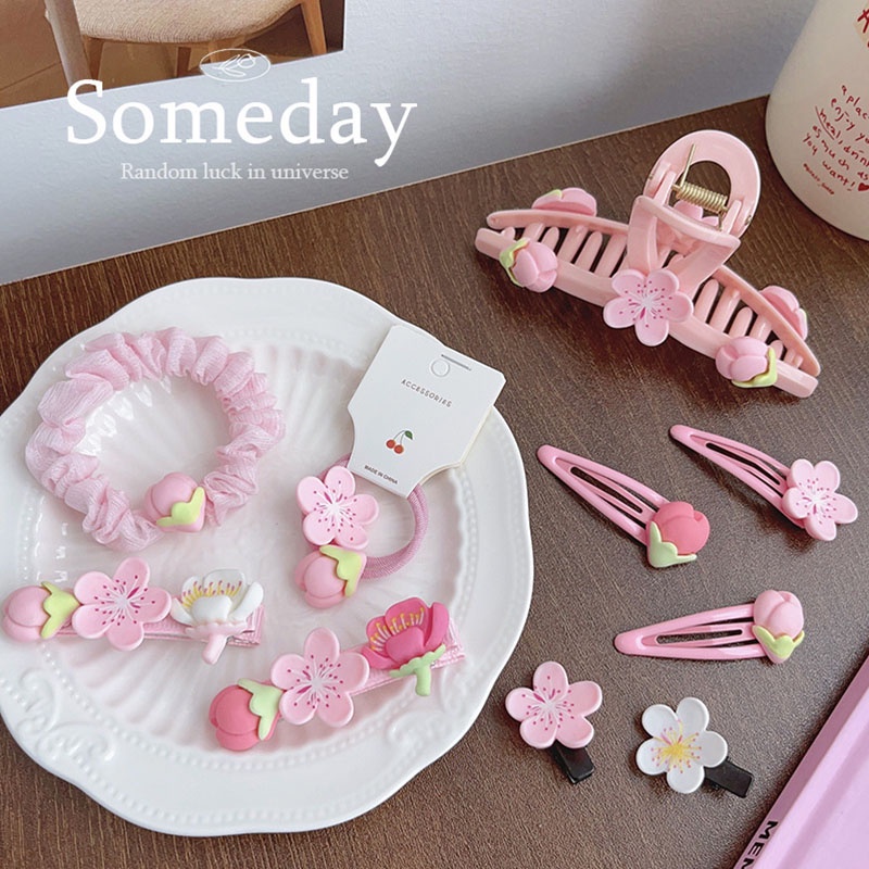 Kẹp tóc TENDER AFTERNOONS trang trí hoa anh đào ngọt ngào dễ thương cho nữ