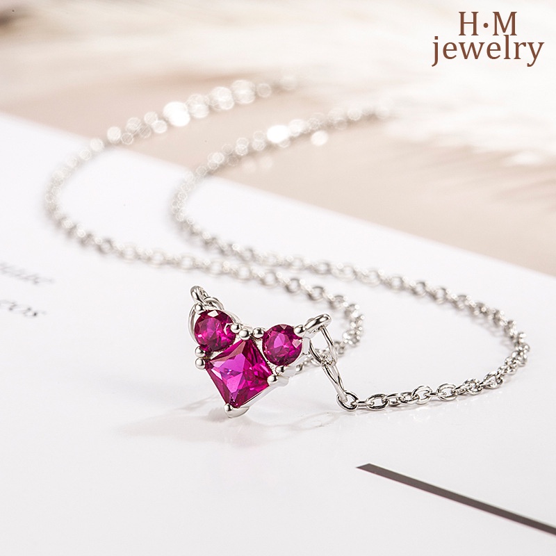 Vòng cổ Bạc 925 Mặt Trái Tim Đơn Giản Mới 2023