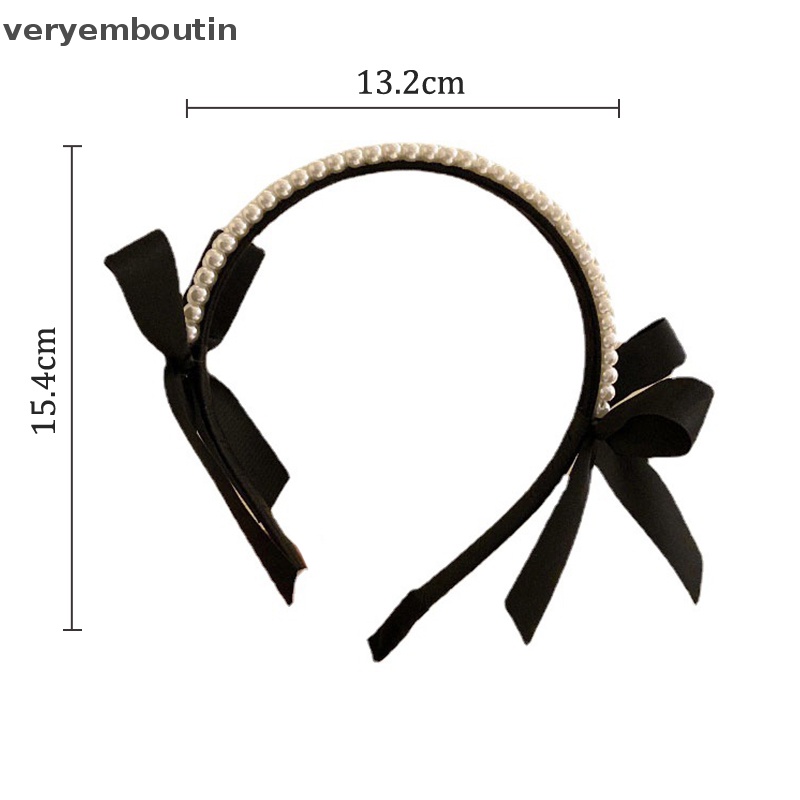 Băng Đô Nơ Đen Đính Ngọc Trai Thời Trang Dành Cho Nữ