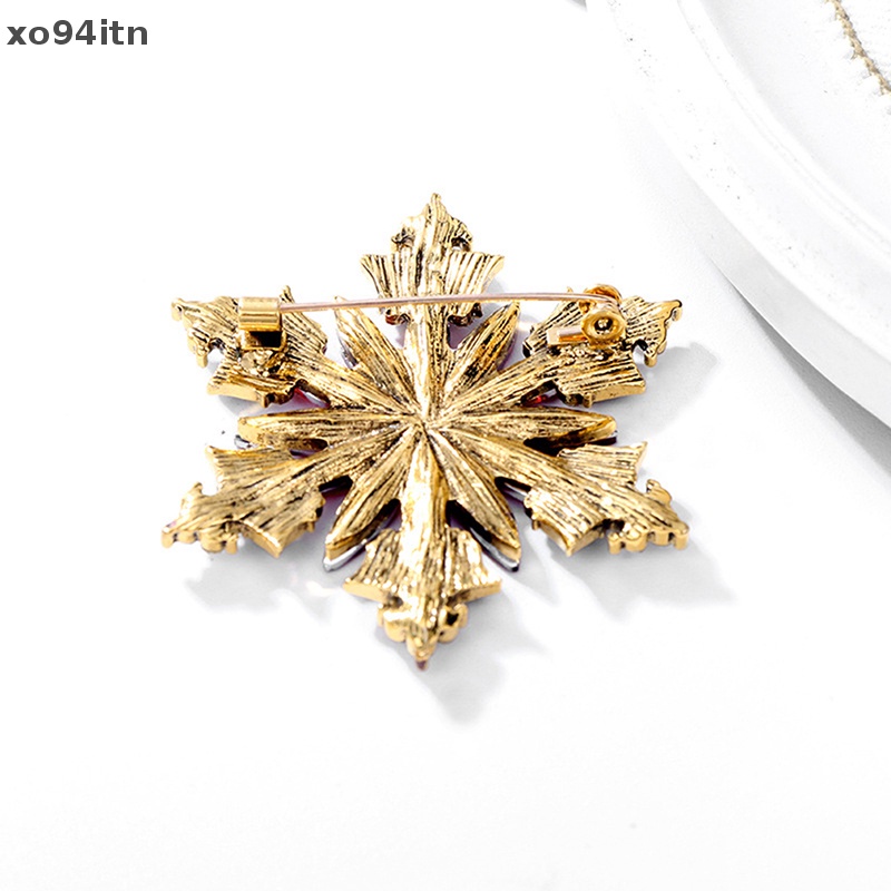 Ghim Cài Áo Hình Bông Tuyết Đính Đá Nhân Tạo Thời Trang