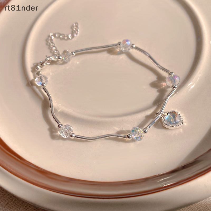 Rt Vòng Đeo Tay Đính Đá Pha Lê Trái Tim Nhiều Màu Sắc Ngọt Ngào Siêu Nữ Tính