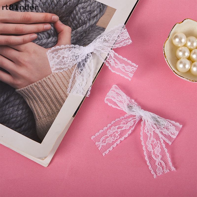 Rt Kẹp Tóc Nơ Vải Ren Trắng Nhỏ Nhắn Phong Cách Lolita Nhật Bản Dễ Thương