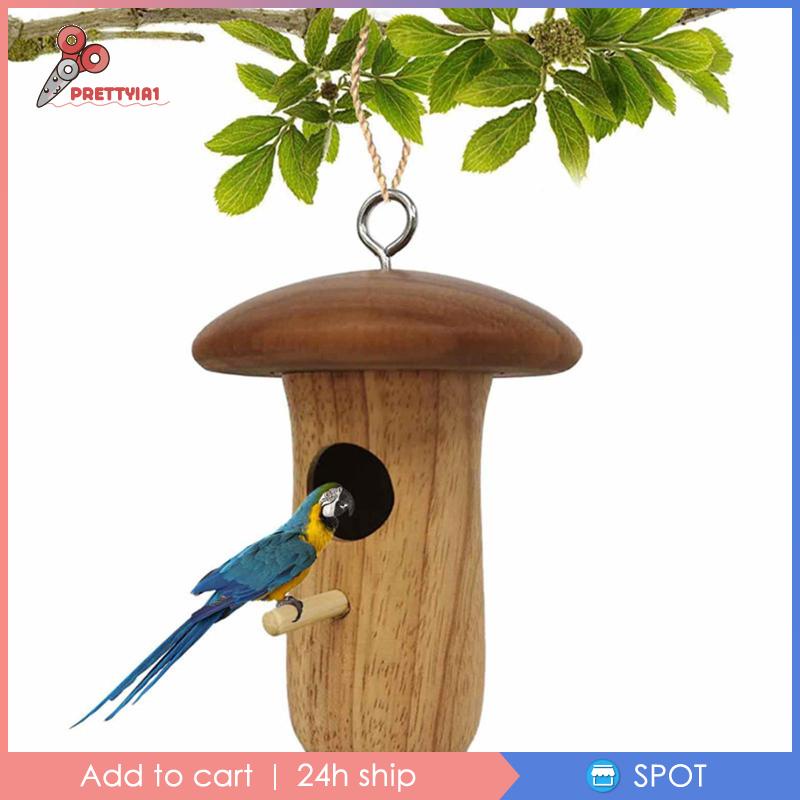 1 [Prettyia1] Tổ Chim Bằng Gỗ Treo Sân Vườn / Cửa Sổ /