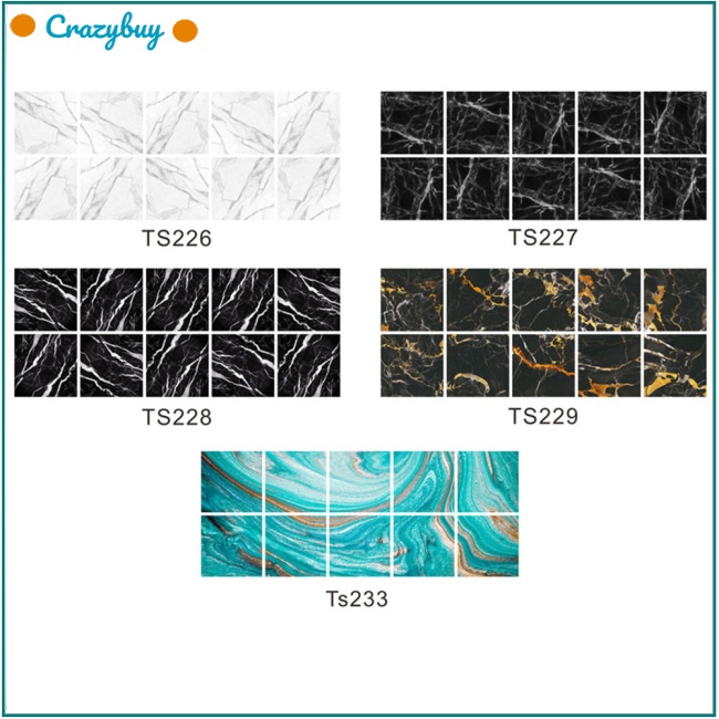 Cr Set 10 Miếng Dán Tường Giả Gạch Chống Thấm Nước / Dầu Mỡ Kích Thước 10 X 10Cm