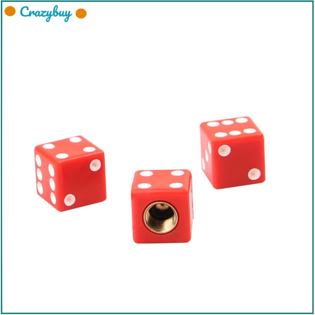 Cr Set 2 Nắp Van Bánh Xe Hơi Hình Xúc Xắc 7 Màu Ốp