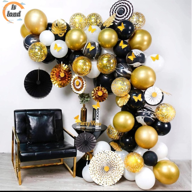 Set 30 Bong Bóng Latex Phối Hoa Giấy Dùng Trang Trí Tiệc Cưới / Sinh Nhật
