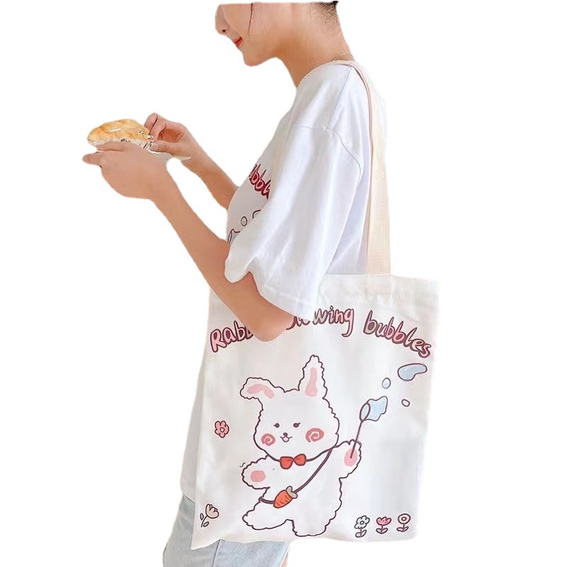 1 Túi vải Hàn Quốc Nhỏ Xinh Tươi Trẻ Nghệ Thuật Tươi Tắn Tối Giản Cho Nữ