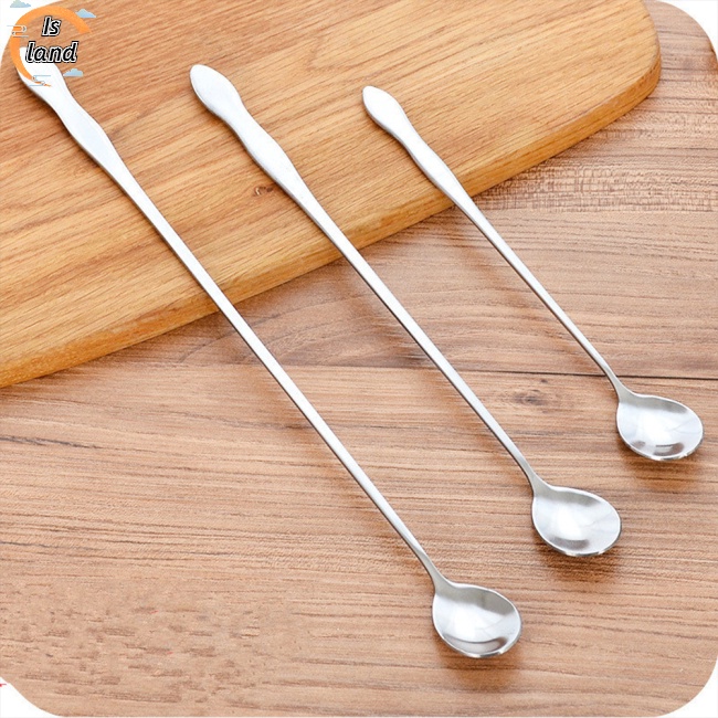 Muỗng Cà Phê Đầu Tròn Bằng Thép Không Gỉ Dài 32cm 26cm 20cm