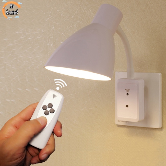 Ổ Cắm Đèn LED E27 220V Gắn Tường Thông Minh Kèm Điều Khiển Từ Xa