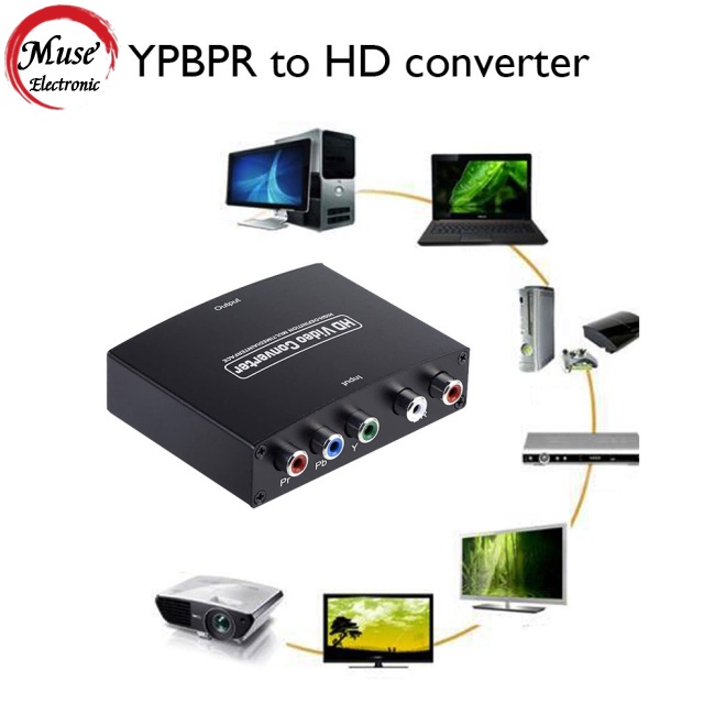 Bộ Chuyển Đổi Âm Thanh / Video Ypbpr R / l Sang 1080p Cho Đầu Dvd Hdtv