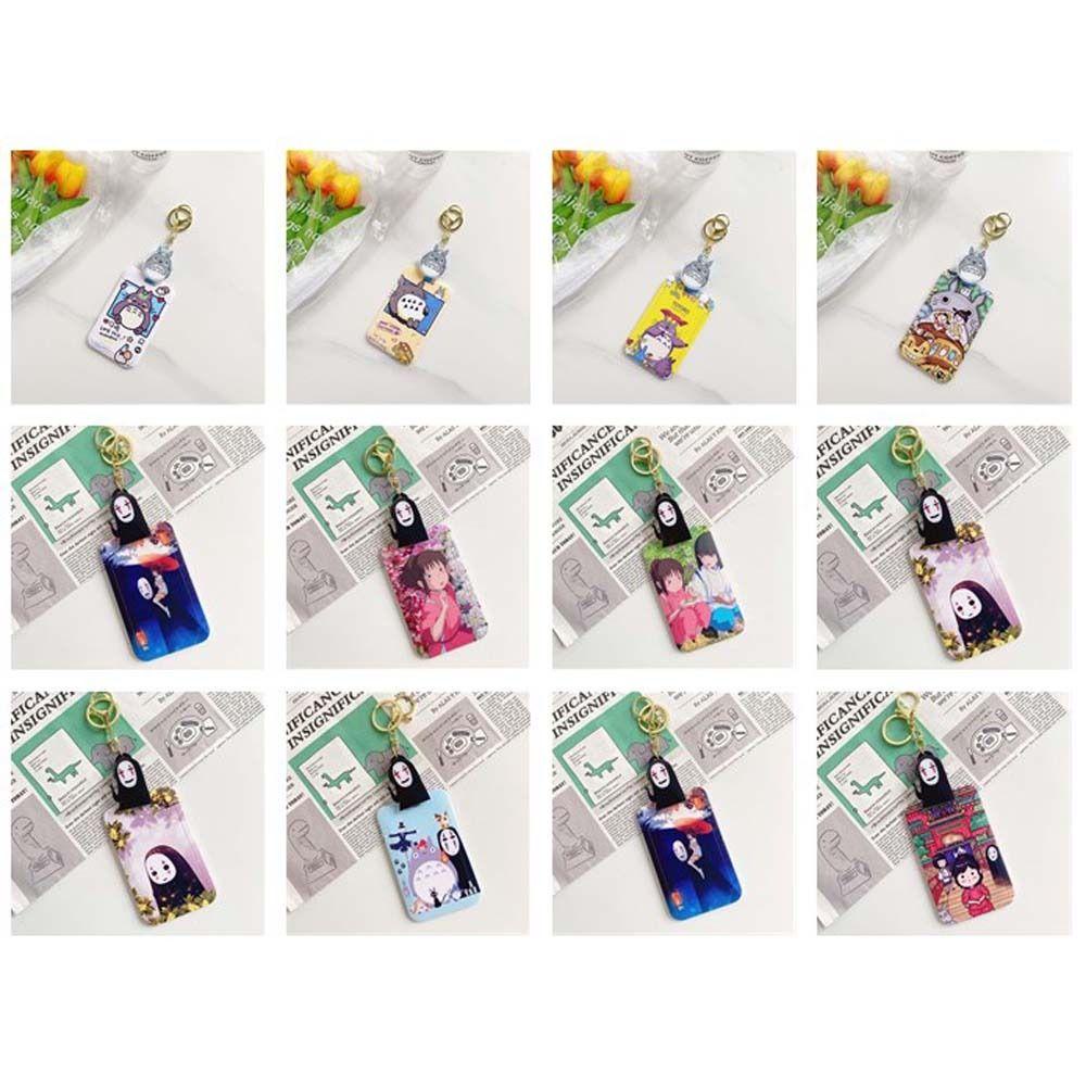 Ví Đựng Thẻ ID / Thẻ Tín Dụng Họa Tiết Hoạt Hình Spirited Away Có Khóa Thu Gọn Được Ốp