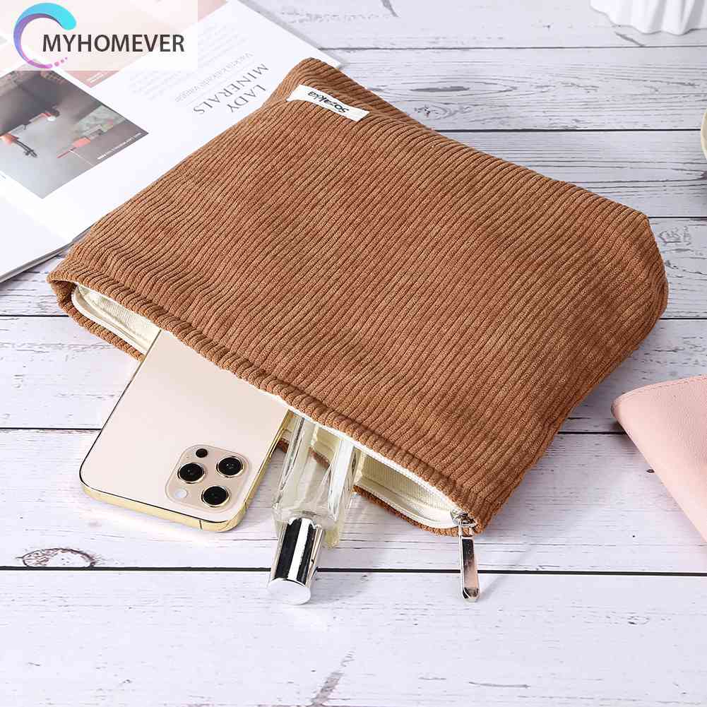 Túi Đựng Mỹ Phẩm / Đồ Vệ Sinh Cá Nhân Bằng Vải Nhung Mềm Màu Trơn Dùng Khi Đi Du