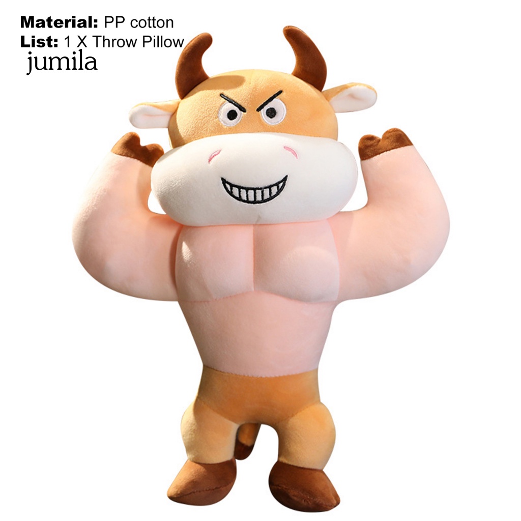 Thú Nhồi Bông Hình Chú Bò Vui Nhộn 35 / 55cm Trang Trí Phòng Ngủ Cho Bé