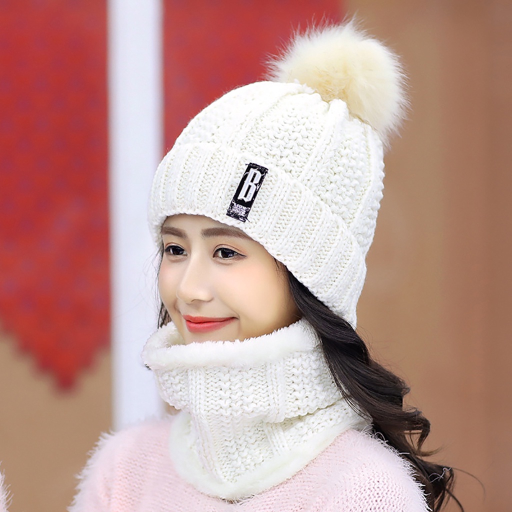 Mũ beanie Kèm Khăn Choàng Cổ Co Giãn Ngọt Ngào Cho Đạp Xe