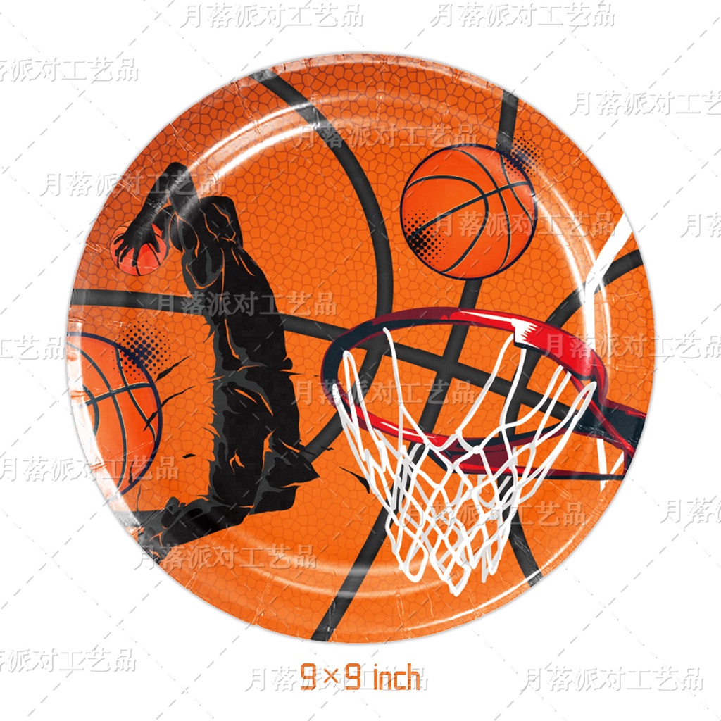 Sy2 Bộ Khăn Ăn Hình Quả Bóng Rổ Dùng Một Lần Cho Tiệc Sinh Nhật YS2