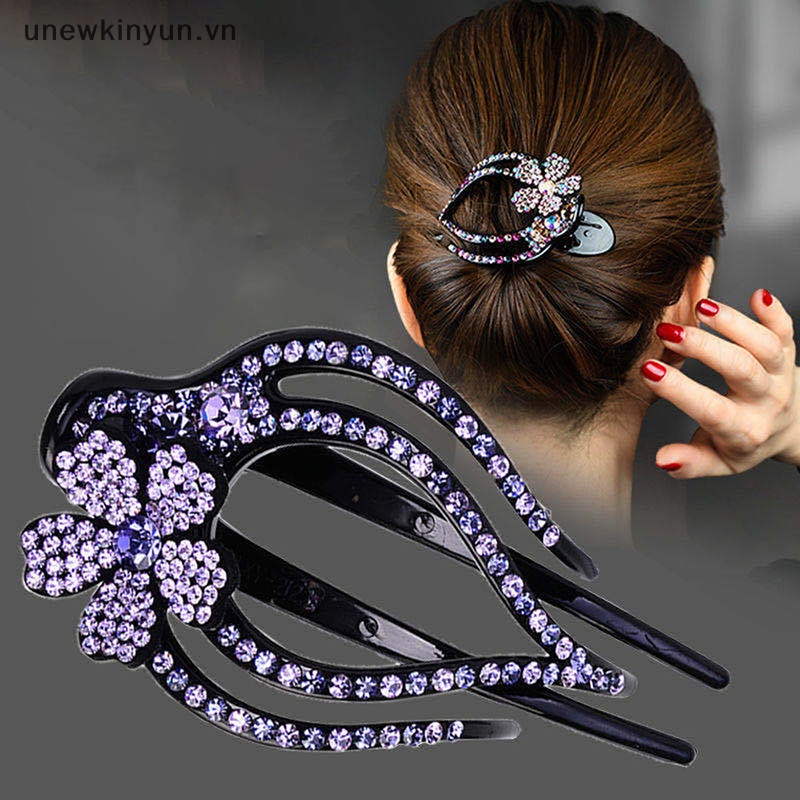 Kẹp Tóc Càng Cua Lớn Đính Đá Pha Lê Cho Nữ