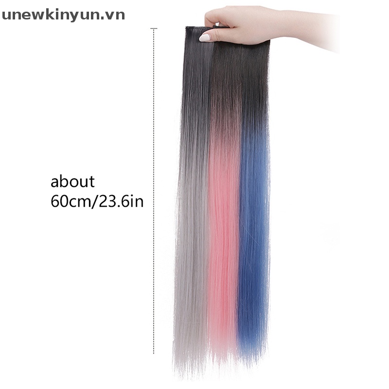 Tóc Giả Nối Dài Kiểu Kẹp Thẳng Dài 60cm