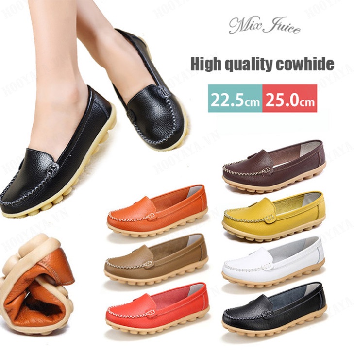 Giày Búp Bê Da Đế Bằng Thời Trang Cho Phụ Nữ Trung Niên