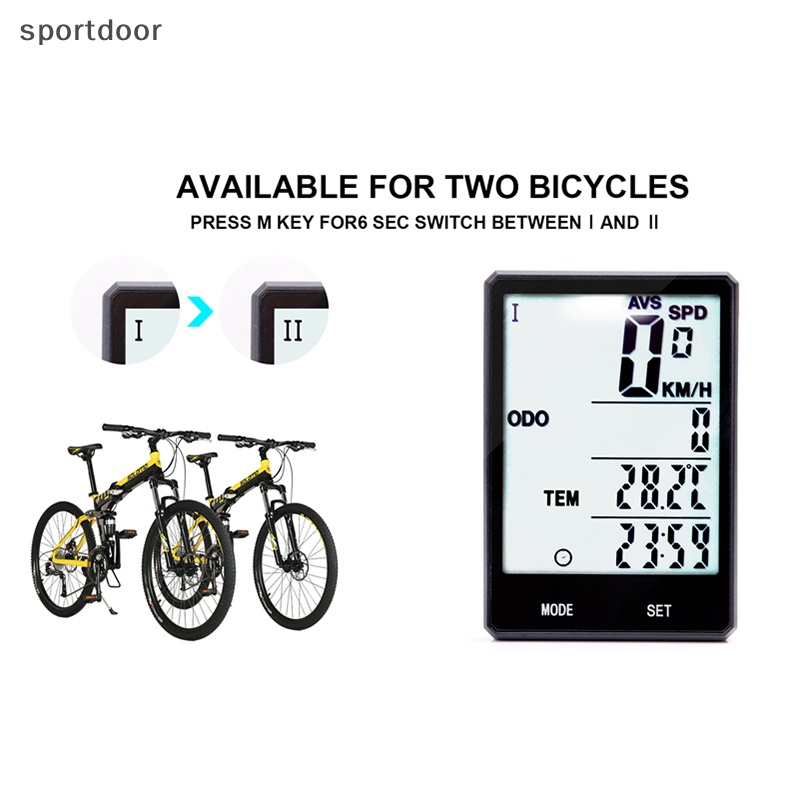 Máy Tính Không Dây Màn Hình LCD Rộng Chống Nước Cho Xe Đạp [sportoutdoor]