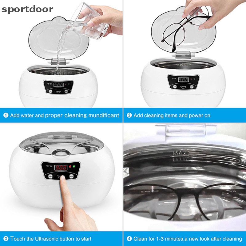 Máy Vệ Sinh Trang Sức Sử Dụng Sóng Siêu Âm 600ML Có Hẹn Giờ