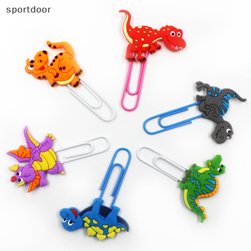 [sportoutdoor] Kẹp Giấy Đánh Dấu Trang Sách Hình Khủng Long Bằng Kim Loại Dễ Thương [out]
