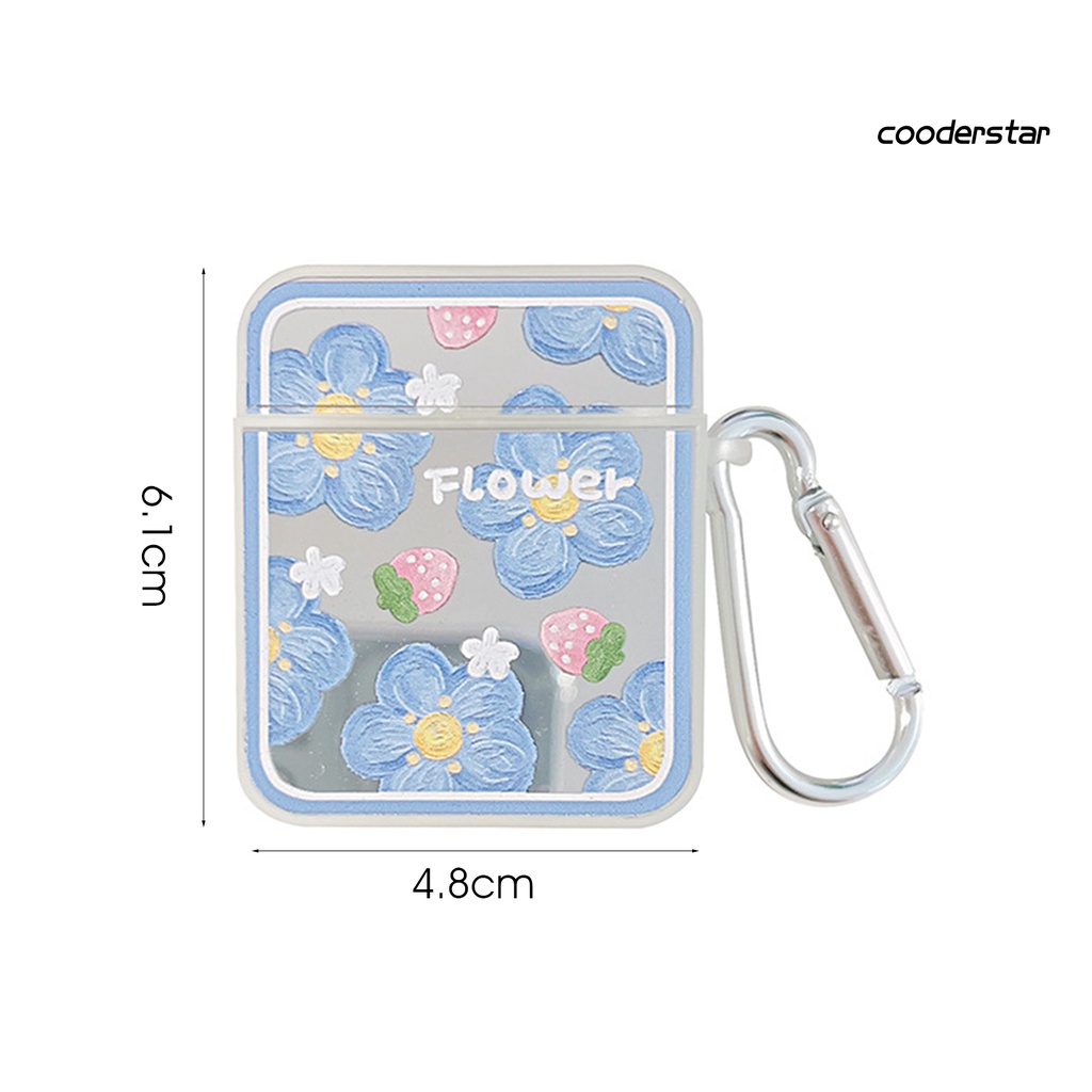 Vỏ Bảo Vệ Hộp Đựng Tai Nghe Airpods 1 / 2 / 3 Bằng TPU Tráng Gương In Họa Tiết Hoa &amp; Việt Quất Nhỏ Gọn Chống Sốc / Rơi Tiện