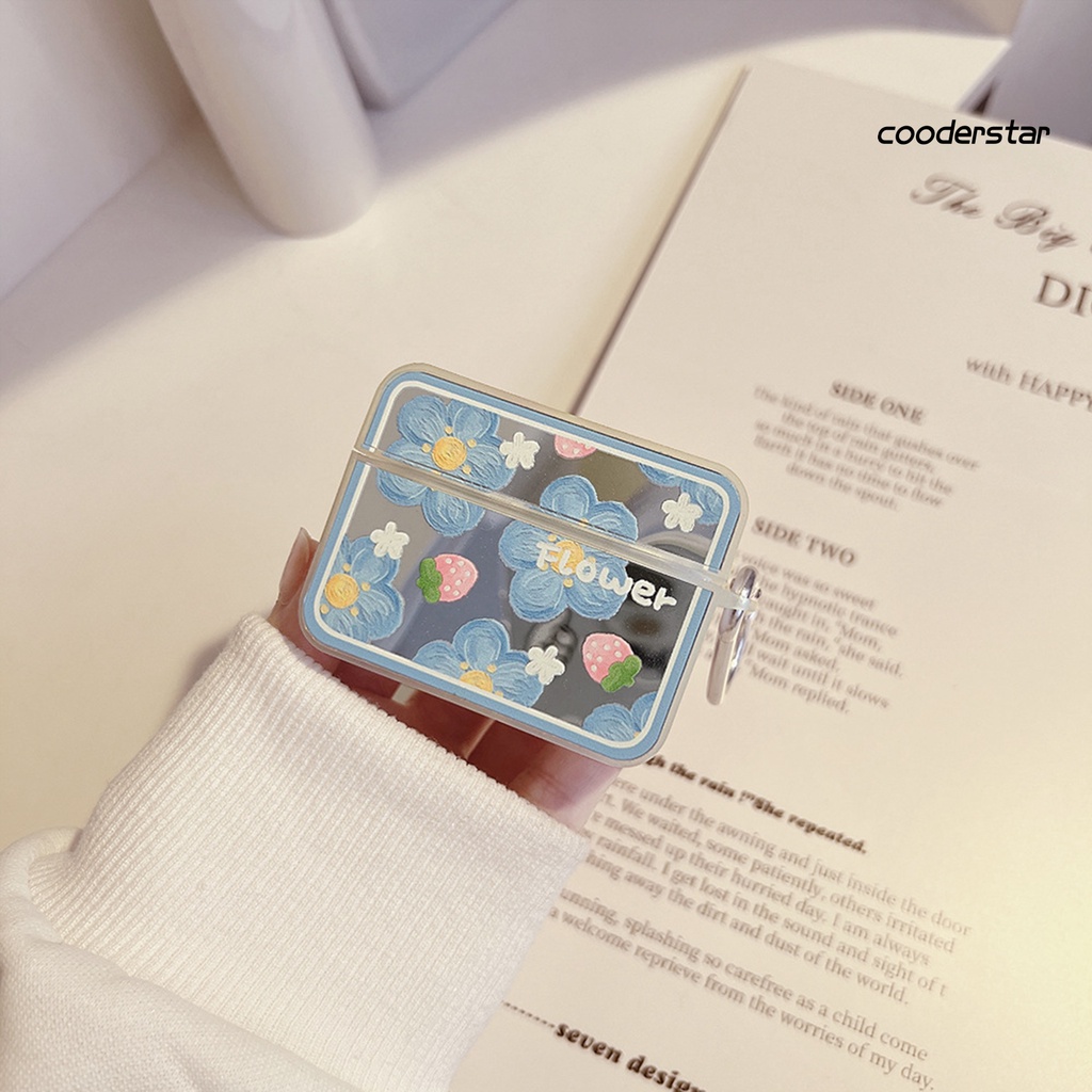 Vỏ Bảo Vệ Hộp Đựng Tai Nghe Airpods 1 / 2 / 3 Bằng TPU Tráng Gương In Họa Tiết Hoa &amp; Việt Quất Nhỏ Gọn Chống Sốc / Rơi Tiện