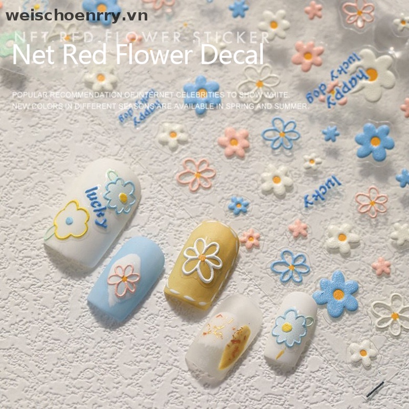 Sticker Hoa Hướng Dương 3D Dán Trang Trí Móng Tay