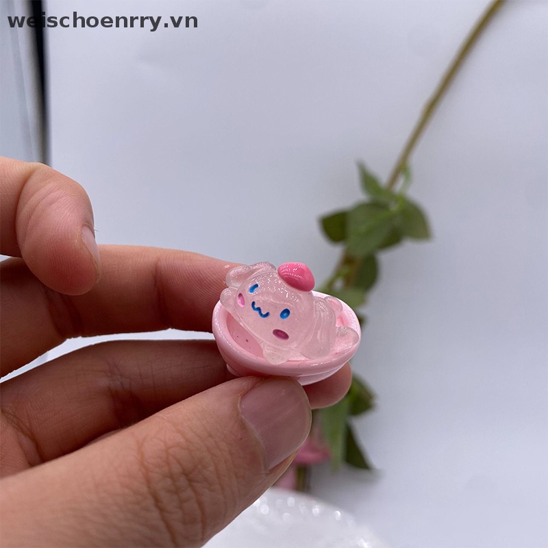 Set 2 Chú Chó Tai To Bằng Nhựa Resin Phát Quang Trang Trí Xe Hơi
