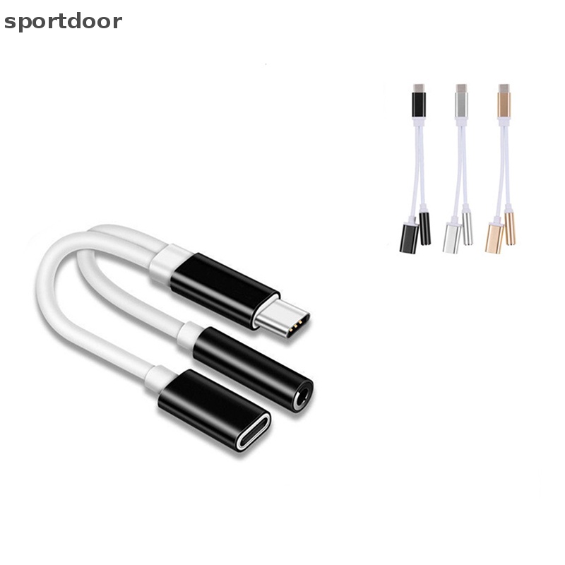 Cáp Chia Cổng Sạc / Tai Nghe Aux Type C Sang Cổng 3.5mm 2 Trong 1 Cho Xiaomi Huawei