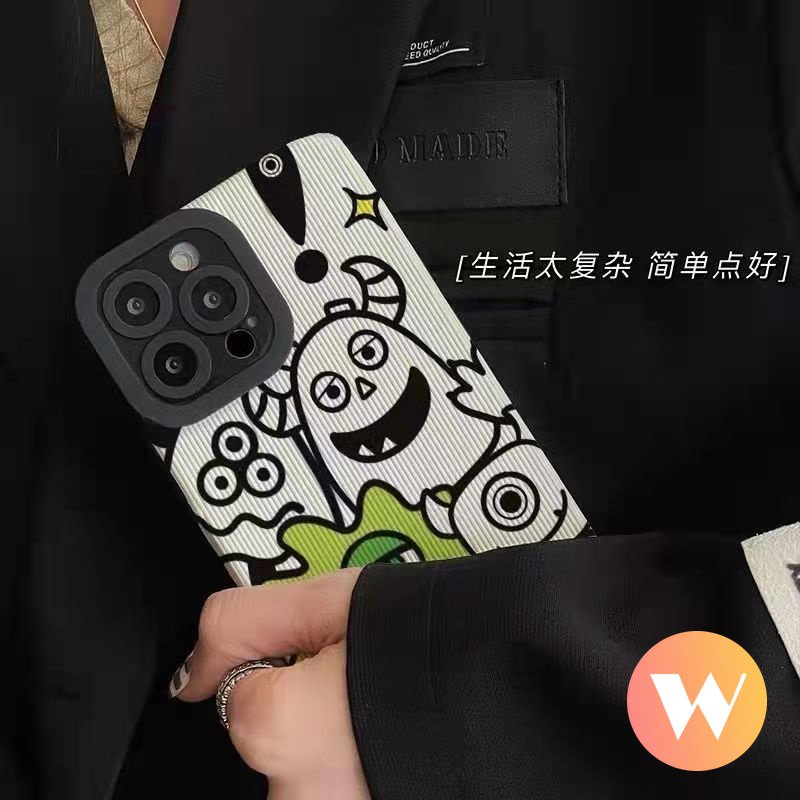 Ốp Điện Thoại Da Silicon Mềm Họa Tiết Mèo / Quái Vật Dễ Thương Cho iPhone 7 8 Plus X XR 13 11 14 12 Pro Max XS Max