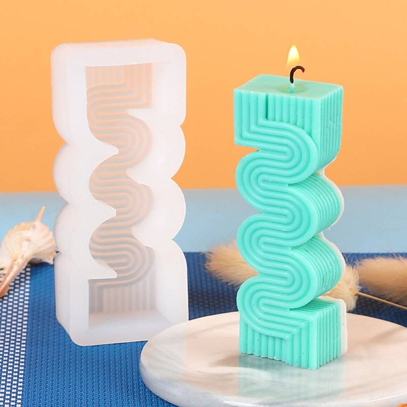 Khuôn Silicone Làm Nến Thơm DIY Hình Dải Gợn Sóng Dài Tiện Lợi Dành Cho Trang Trí Nhà Cửa