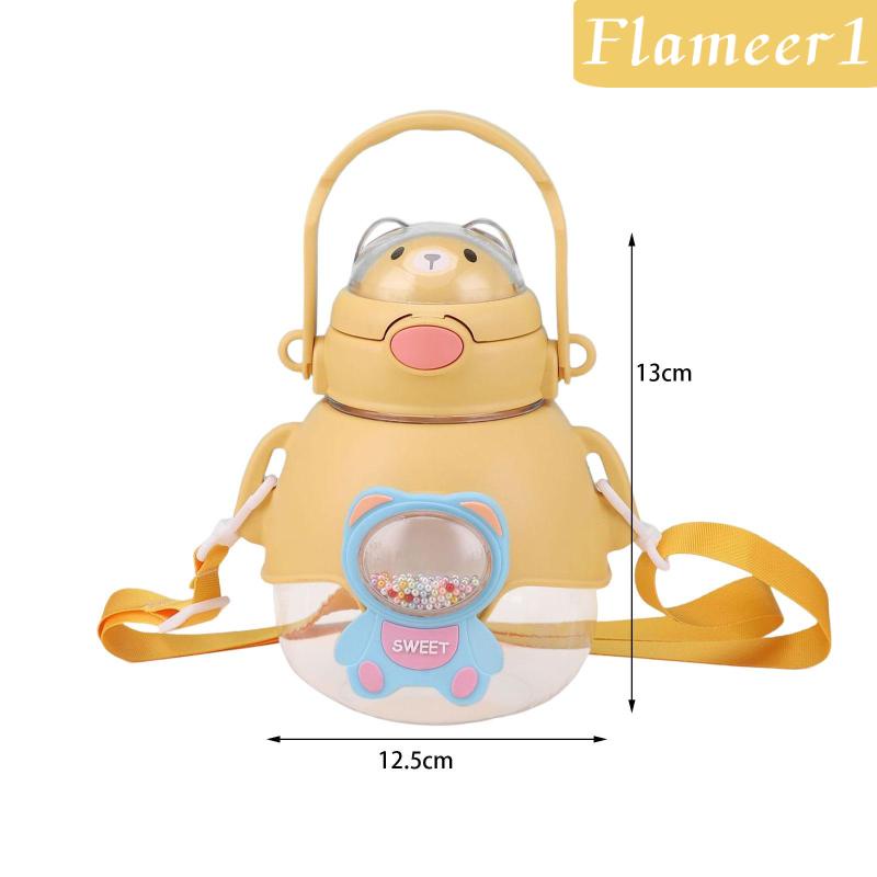 1 Bình Nước Có Ống Hút Họa Tiết Hoạt Hình Dành Cho Thanh Thiếu Niên Cắm Trại