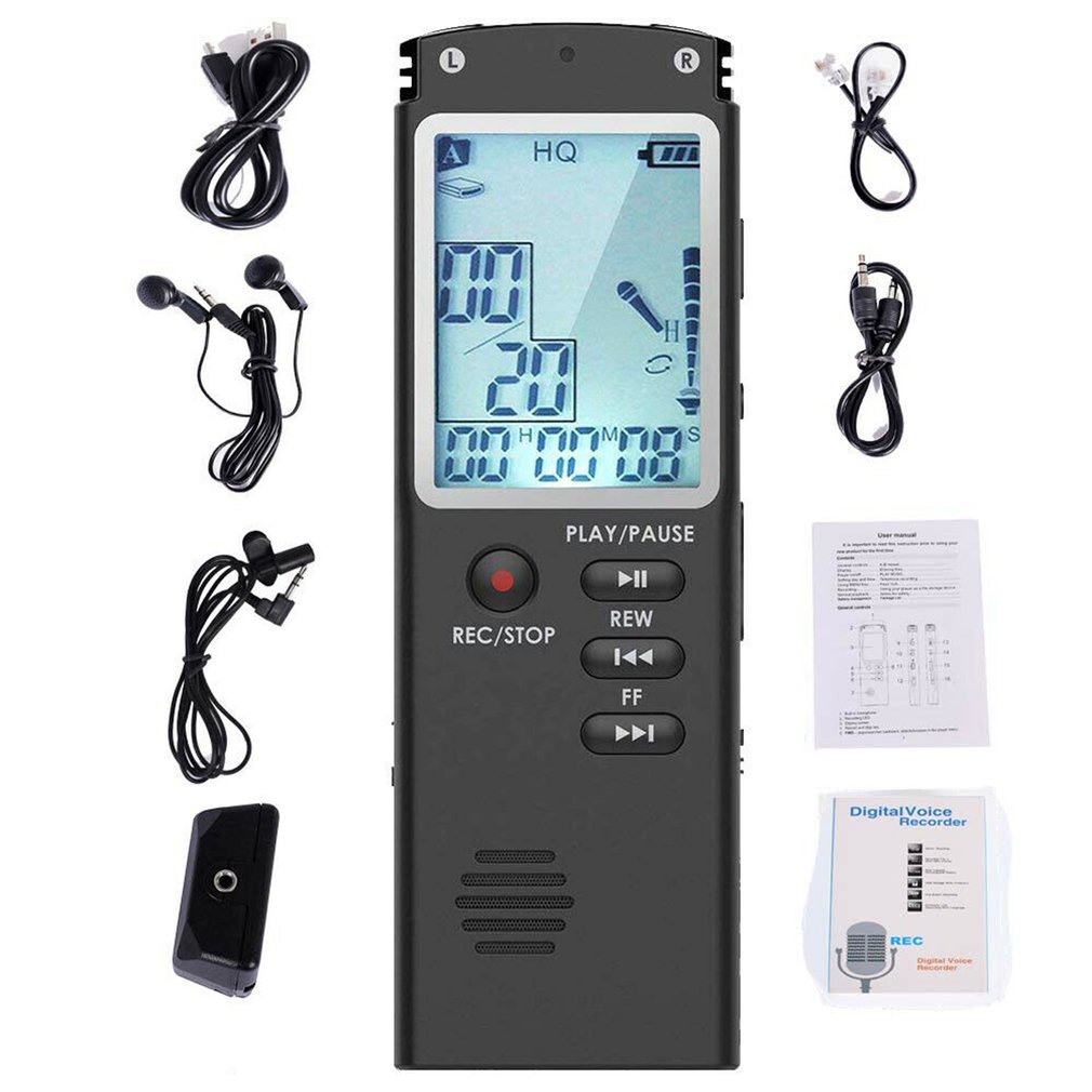 Voice Activated Mini Digital Sound Audio Recorder Dictaphone Mp3 Player Large Screen [Q/1]