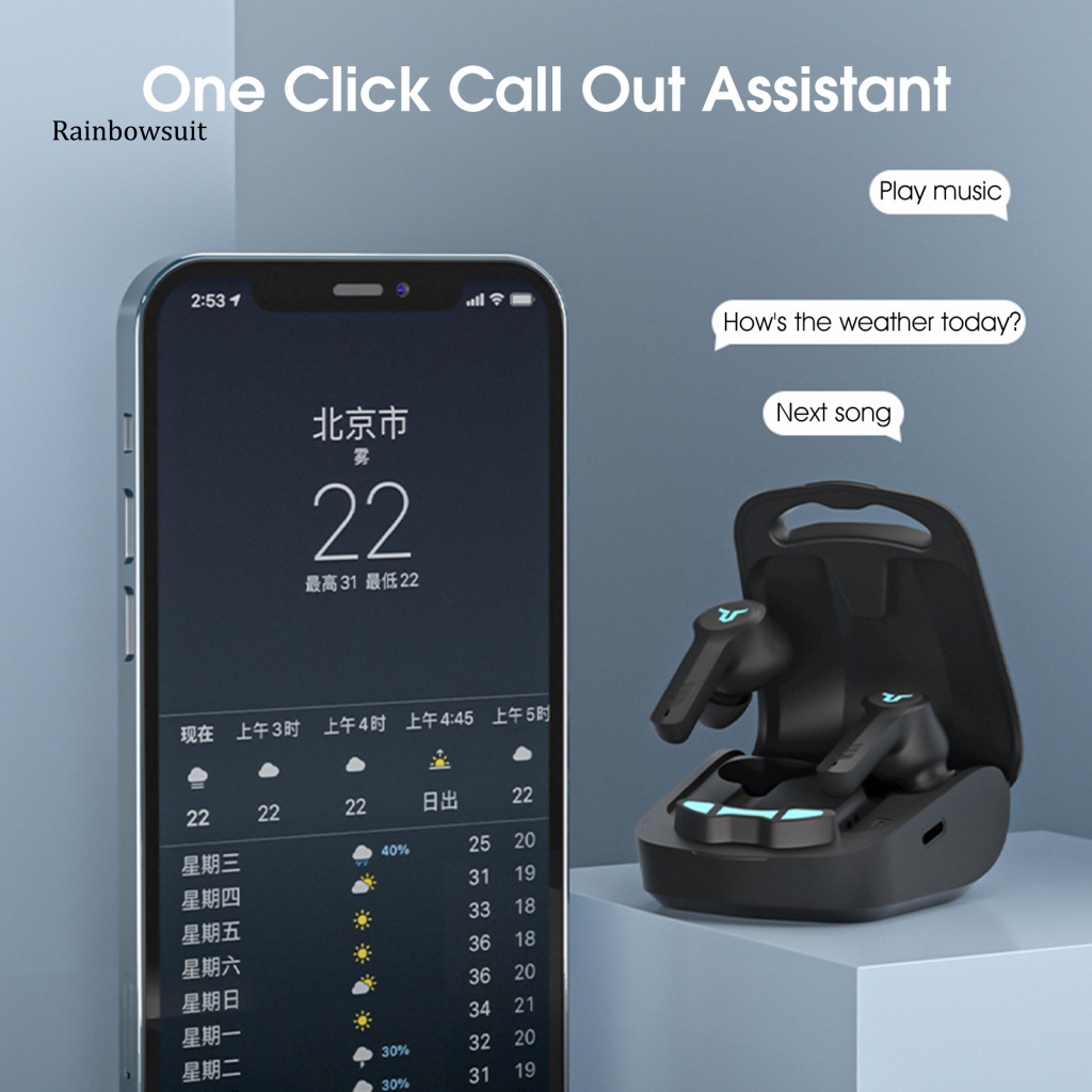 Tai Nghe Thể Thao Không Dây Âm Thanh Trung Thực Cao Giảm Tiếng Ồn Thông Minh RGB Kết Nối Bluetooth 5.1