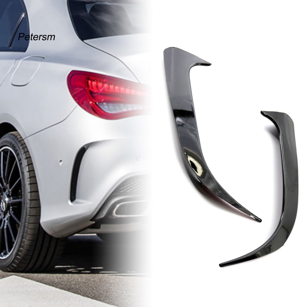 Set 2 Cản Sau Bằng Nhựa ABS Màu Đen Bóng Chống Mài Mòn Trang Trí Cho Mercedes-Benz CLA200 / 220 / CLA250 2014-2018