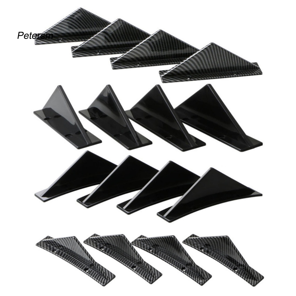 1 Bộ Phụ Kiện Khuếch Tán Cản Sau Xe Hơi Bằng Nhựa ABS Hình Tam Giác Tiện Dụng