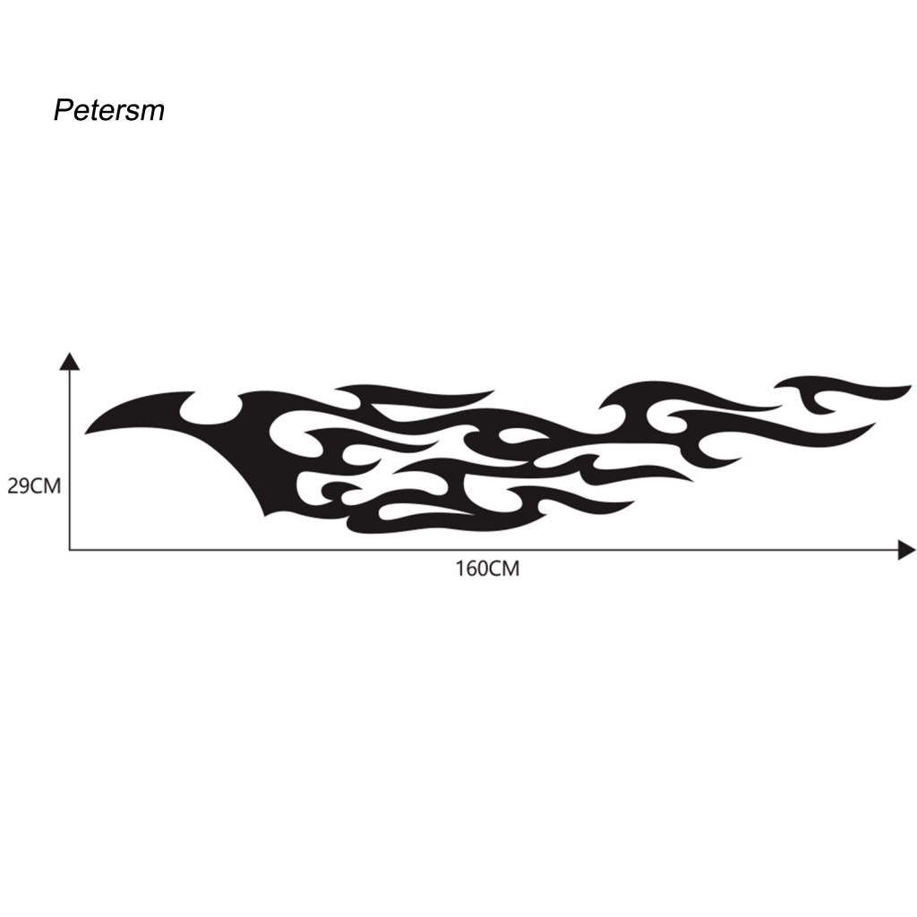 Bộ 2 Đề Can Dán Trang Trí Xe Hơi Bằng PP Họa Tiết Ngọn Lửa Vui Nhộn Thông Dụng