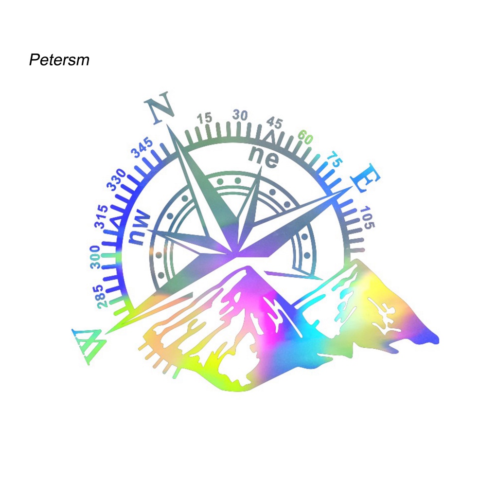 Miếng Dán Trang Trí Xe Hơi Hình La Bàn Núi Nhiều Màu Sắc Bằng Nhựa PP Vinyl