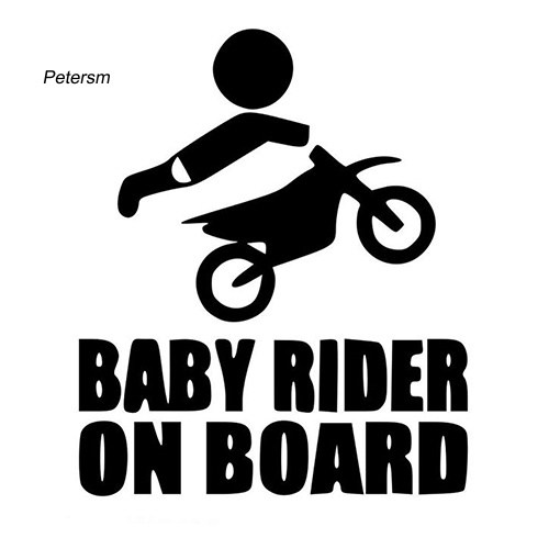 Đề Can Cảnh Báo Baby Rider On Board Dễ Thương Dán Cửa Sổ Sau Xe Hơi