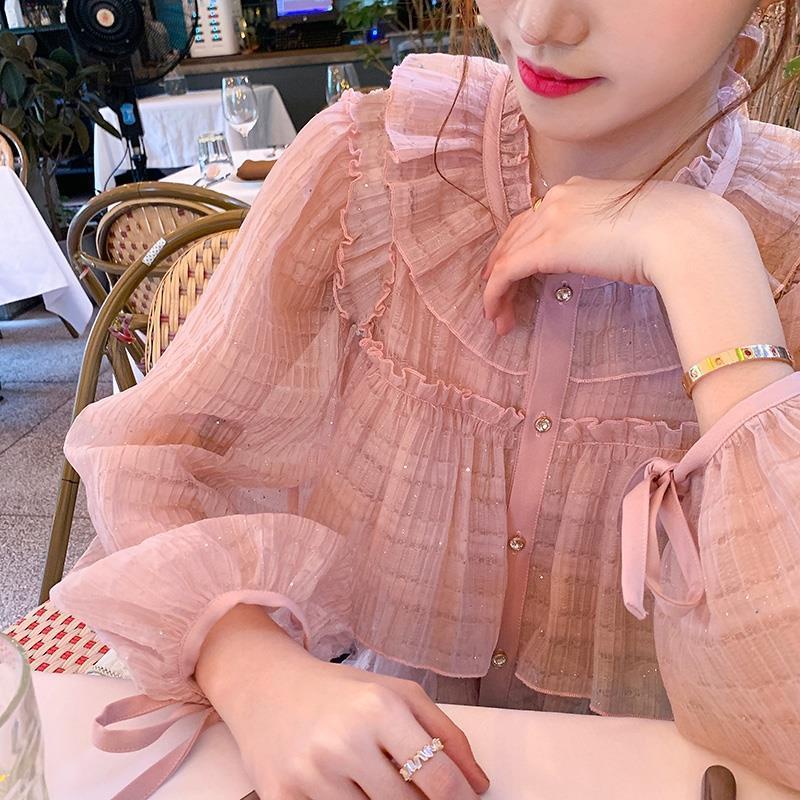 Áo Sơ Mi Chiffon Tay Phồng Thời Trang Xuân Hè Dành Cho Nữ