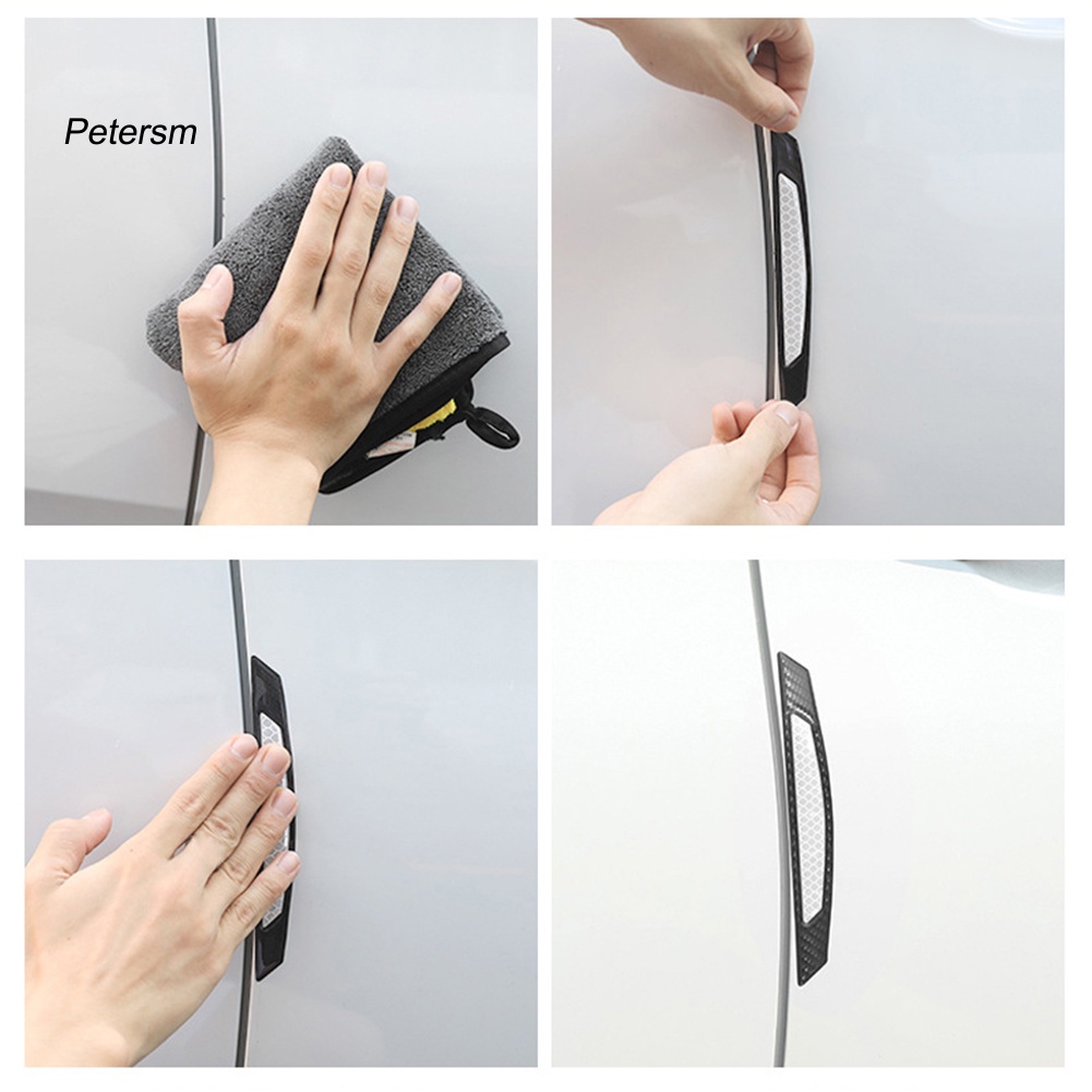 Bộ 4 Miếng Dán Sợi Carbon Bảo Vệ Cửa Xe Hơi Chống Trầy Xước