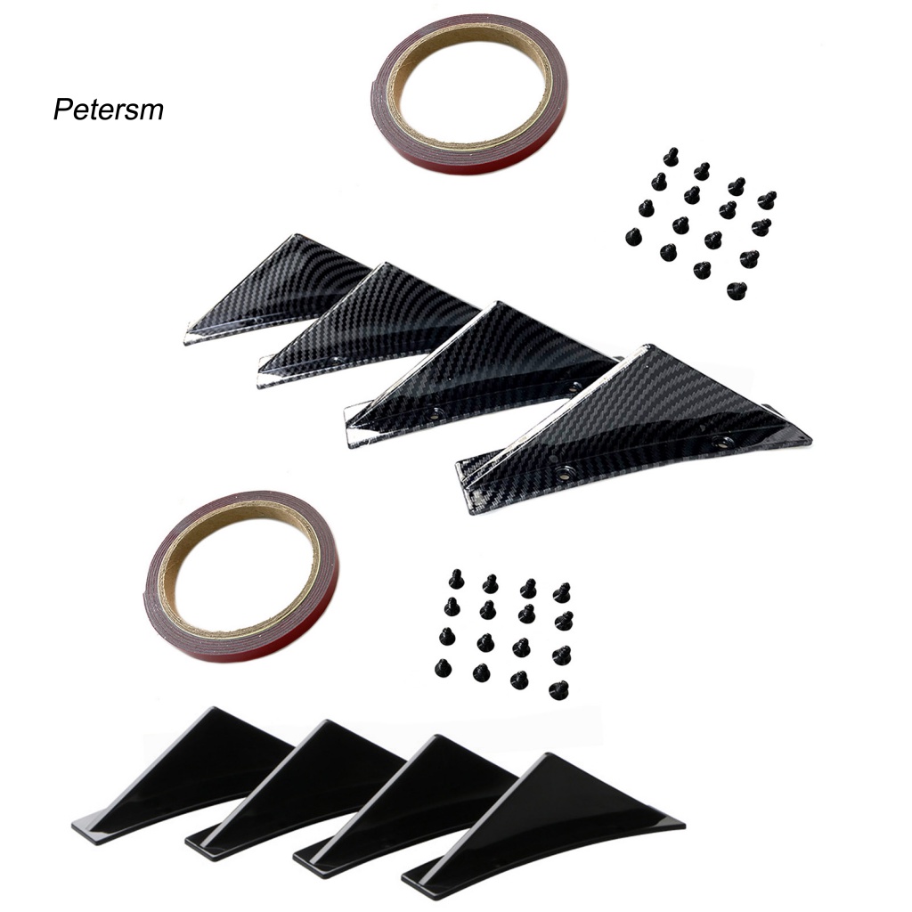 Set 4 Cản Sau Hình Tam Giác Bằng Nhựa ABS Bền Cho Xe Hơi