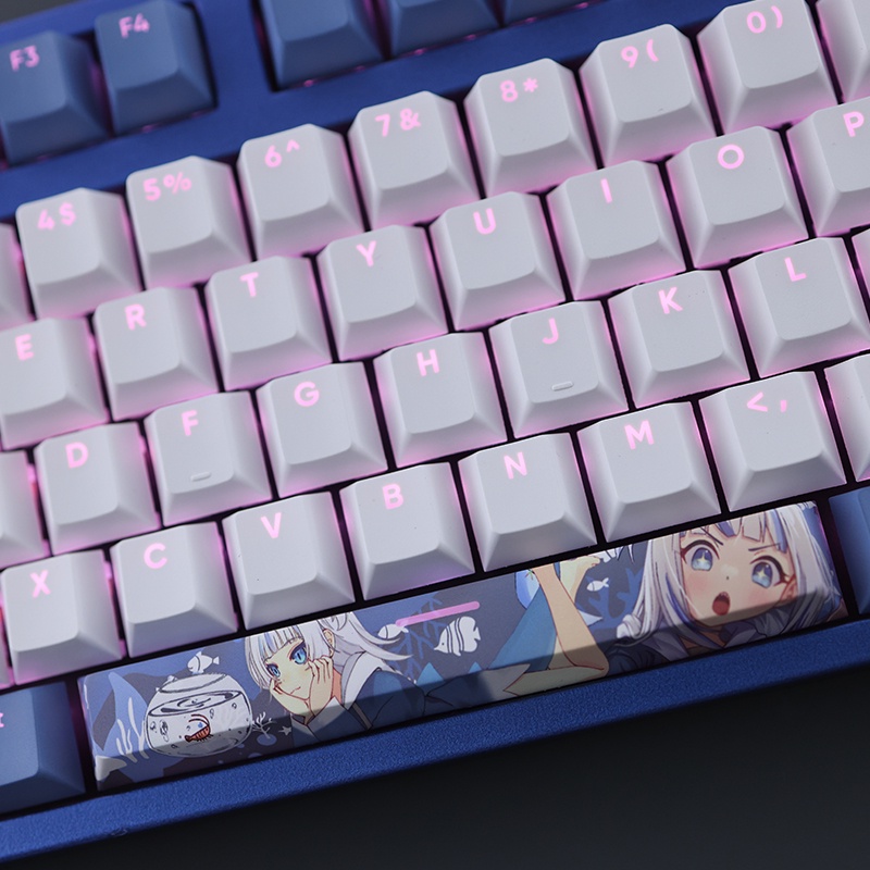 Gawr Gura Keycaps Cherry Profile Anime PBT Dye Sub Bàn Phím Cơ Keycap