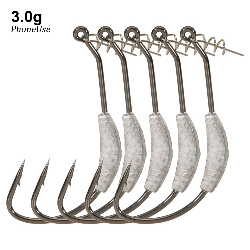Set 5 Móc Câu Cá PU 2g / 2.5g / 3g Chuyên Dụng