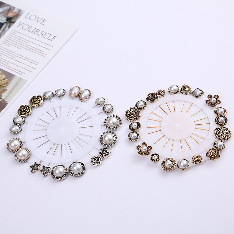 Set 20 Ghim Cài Băng Đô Cố Định Bằng Kim Loại Hình Hoa Vàng Cổ Điển Nhiều Kiểu Dáng Có Sẵn Trong Năm Phong Cách