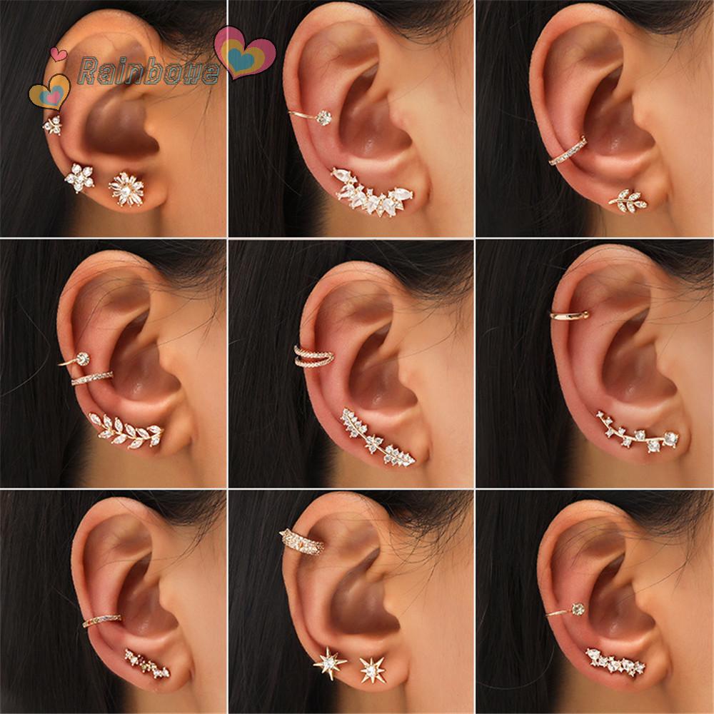 Bông Tai Cầu Vồng Bằng Hợp Kim|Khuyên Vành Tai Thời Trang Cá Tính