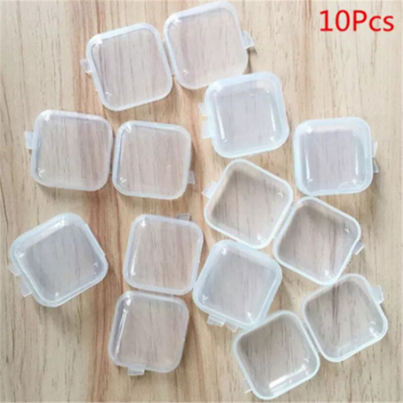 Set 10 Hộp Nhựa Vuông Trong Suốt Đựng Trang Sức